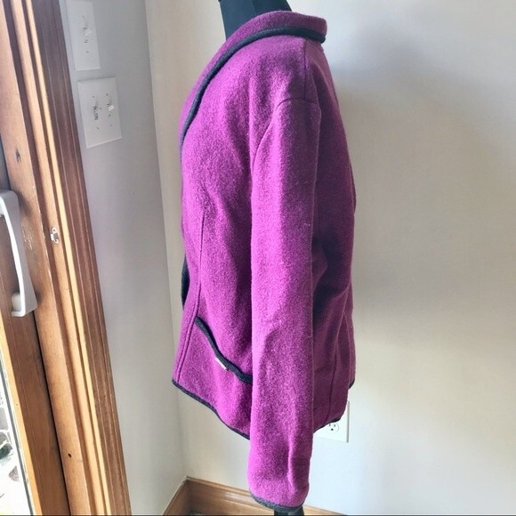 Boiled Wool Coat Magenta Pink Purple GEIGER of Austria Blazer Coat Jacket - Picture 4 of 7
